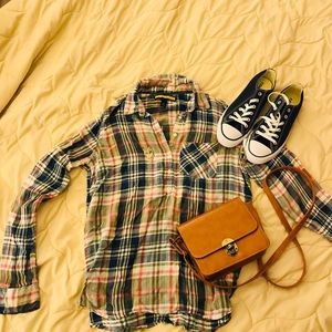 Plaid pull over shirt